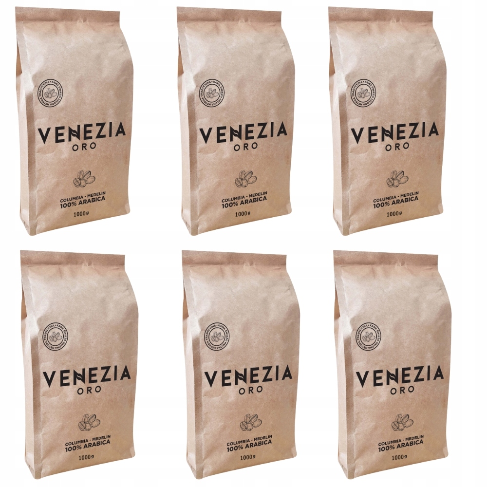 Levně Káva zrnková Venezia Oro čerstvě pražená v Polsku, sada 6 kg
