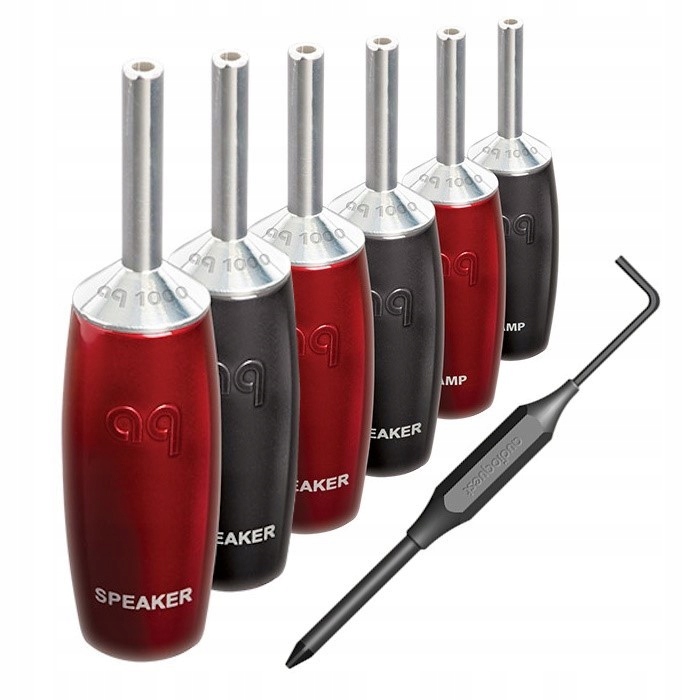 Audioquest SureGrip 1007 Bfa strieborné banánové zástrčky (sada 6 ks)