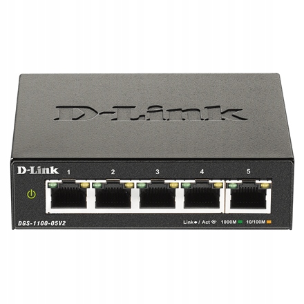 D-Link Przełącznik Zarządzany Smart DGS-1100-05V2/E L2 5xRJ-45 1Gbps