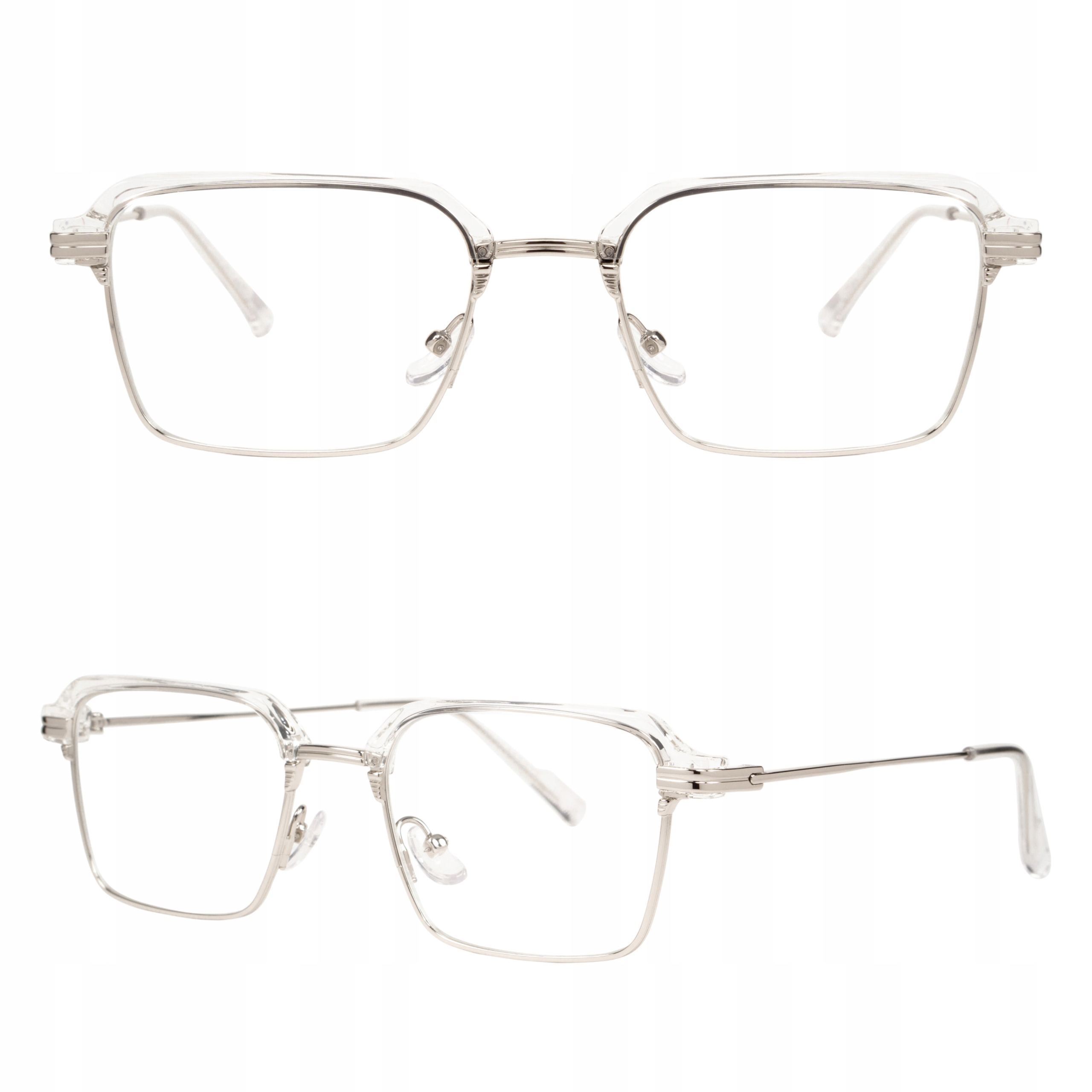 

Okulary Zerówki Prostokątne Oprawki Vintage Retro