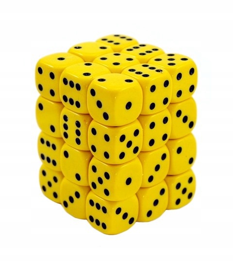 

Kostki K6 12mm matowe żółte 36 szt.