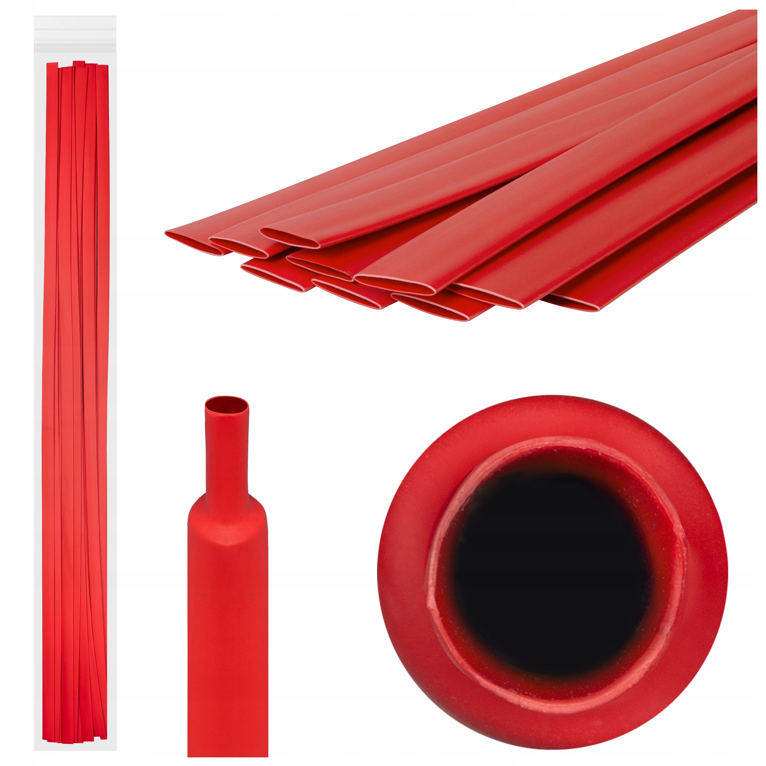 Rurka koszulka termokurczliwa 3,2/1,6 czerwona 10m