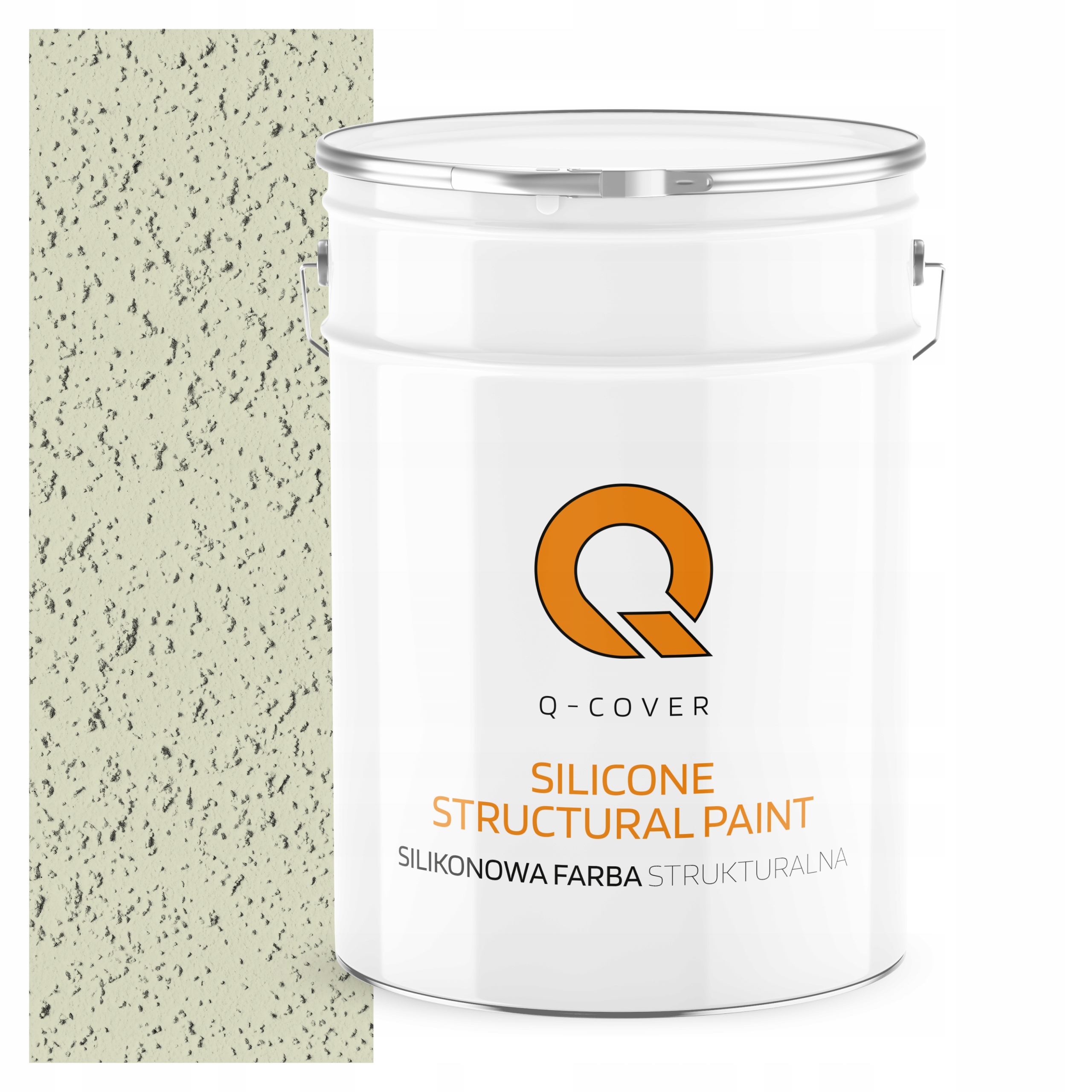Štruktúrovaná fasádna silikónová farba 10L Biela Zlomená do zelenej F481 Uv