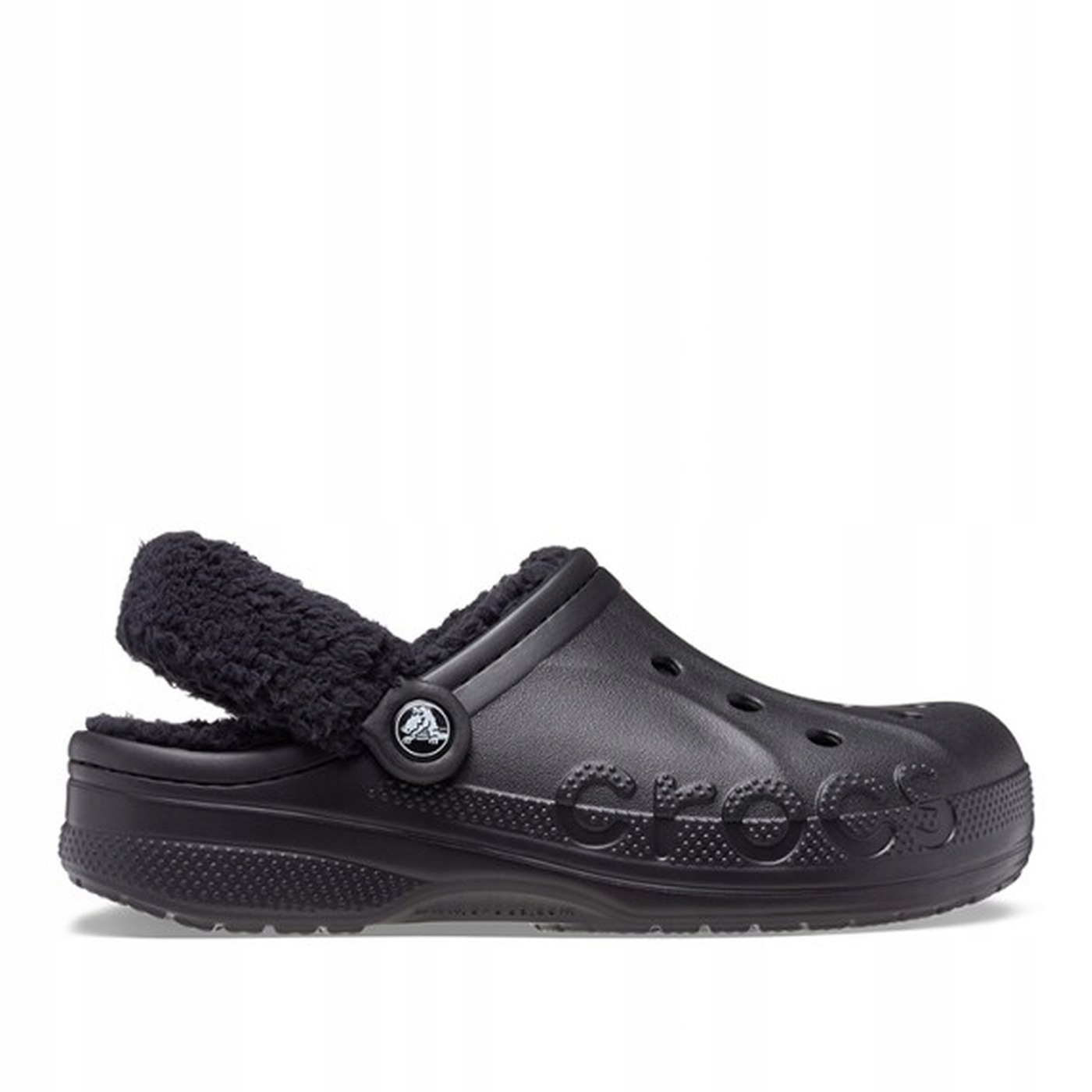 Pánské Pantofle Crocs Baya Lined Fuzz Strap Clog 206633-060 Černé 38-39