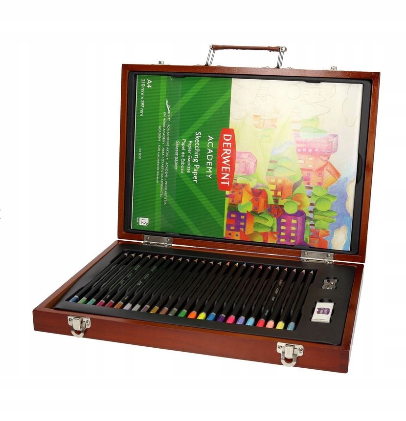 Sada pastelek Derwent v dřevěné krabičce 24kol