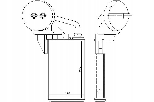 ниссенс радиатор отопителя (235X146X32) MASCOTT
