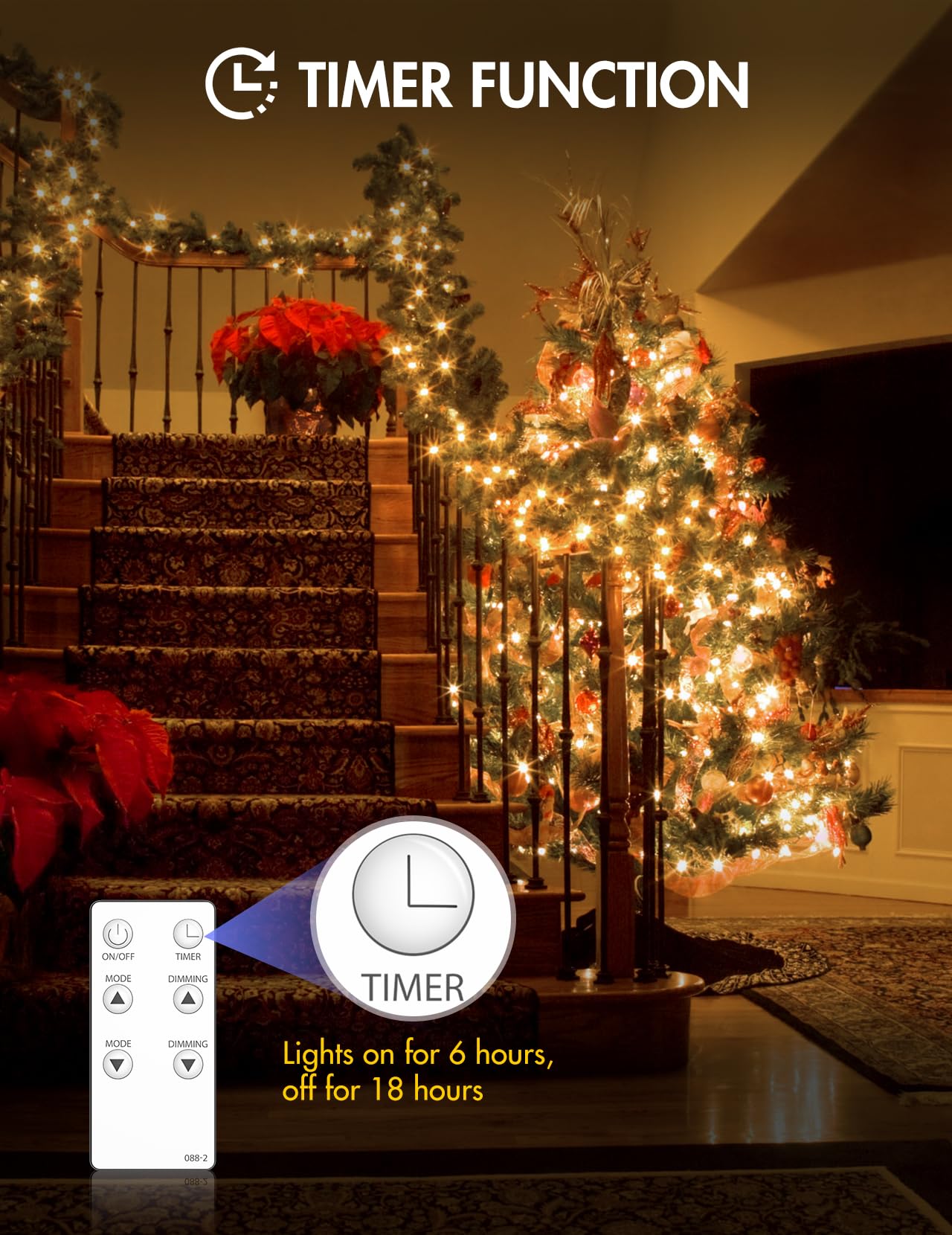 BESCOST Lampa LED 100M 1000 LED Zewnętrzna Wodoodporna Na Pilot Do Ogrodu — miniatura 6