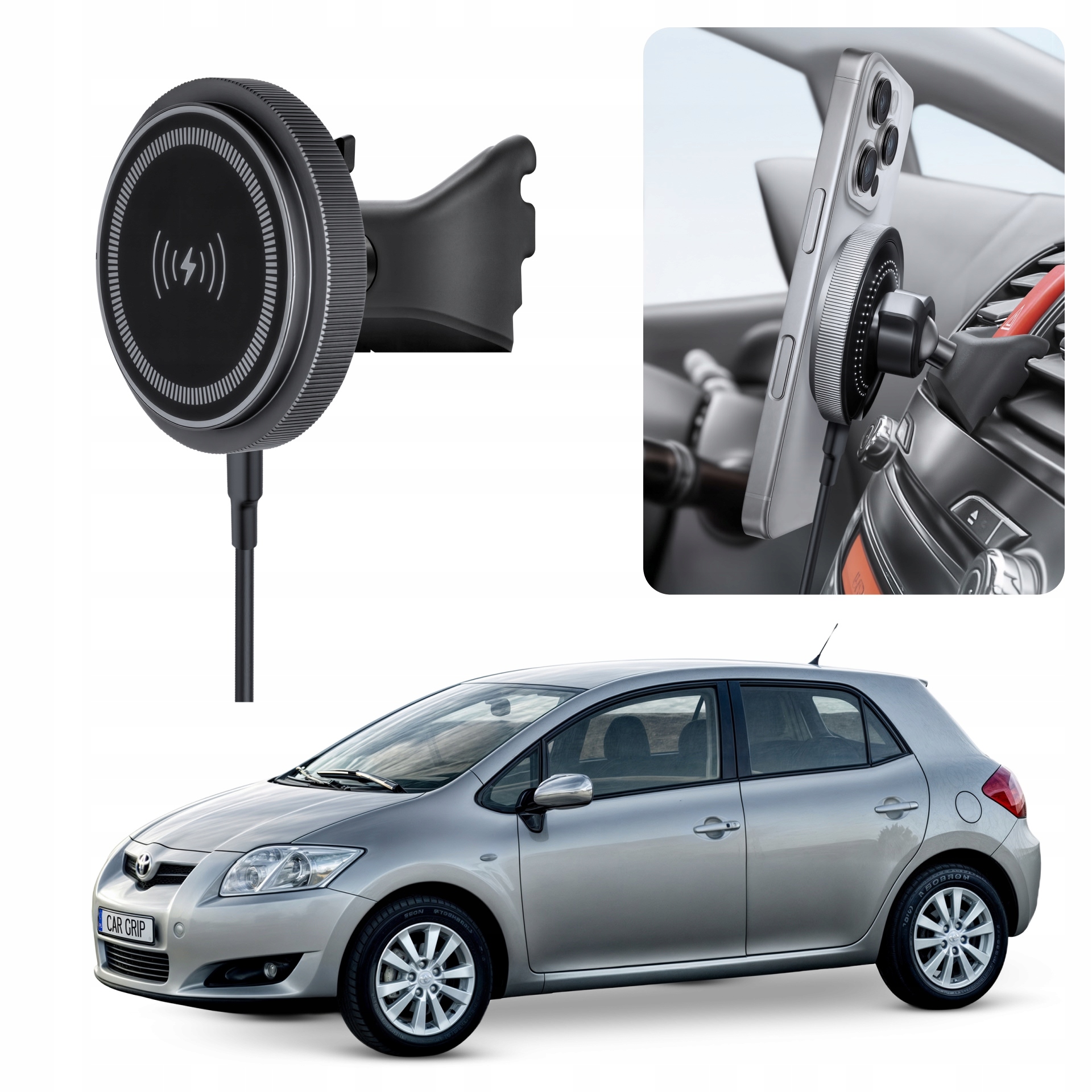 Uchwyt magnetyczny MagSafe z ładowaniem do Toyota Auris I E15 (2006-)