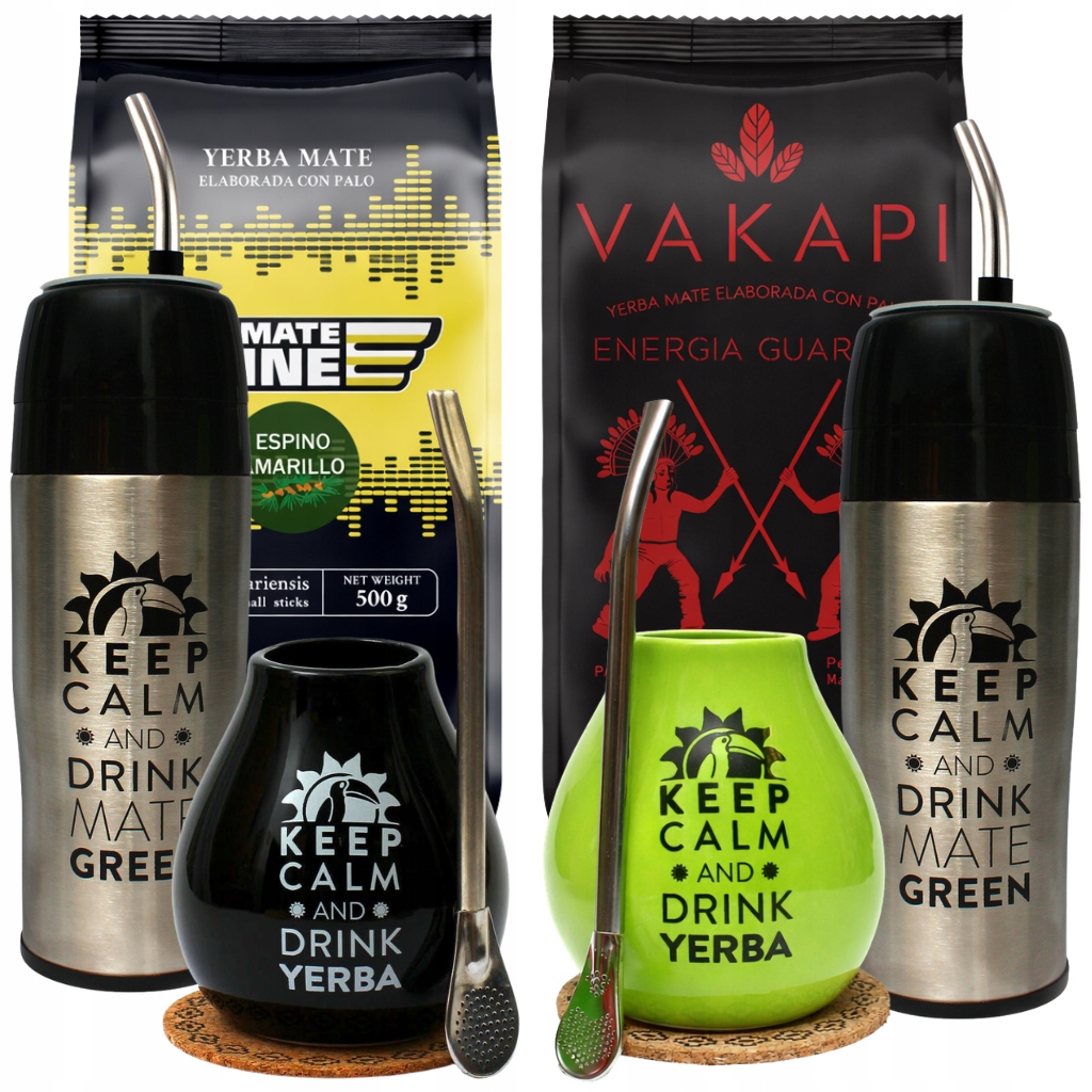 Levně Sada Yerba Mate Vakapi Guarana Mateine 2x Yerbomos Bombilla