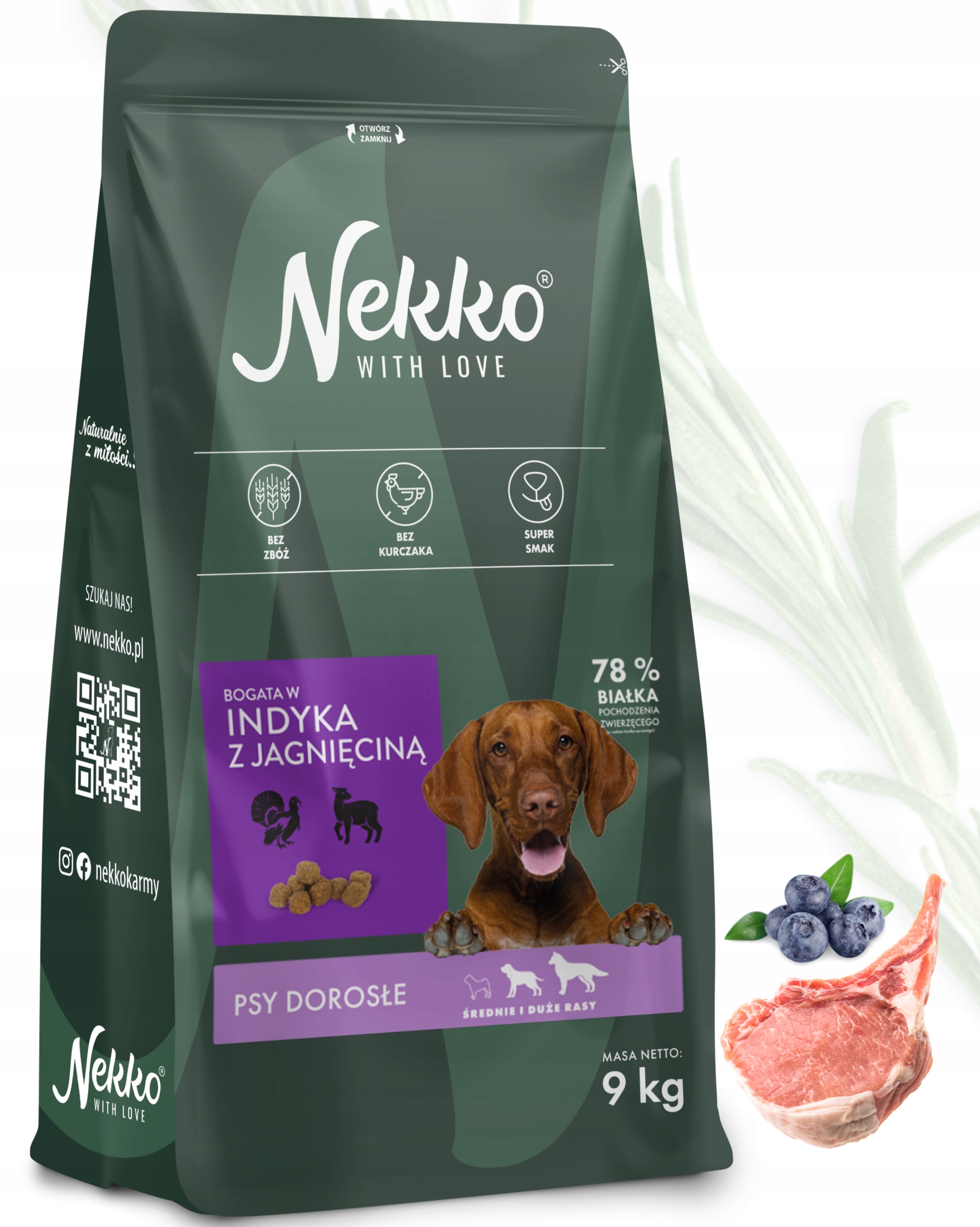 Karma Dla Psów Nekko 9KG Indyk Z Jagnięciną