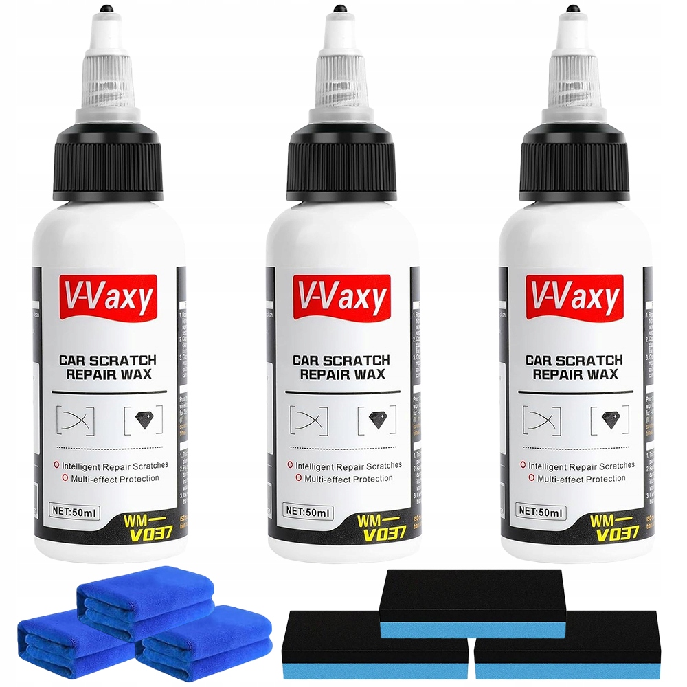 WOSK USUWAJĄCY RYSY Z LAKIERU SAMOCHODU ZESTAW 3 BUTELKI 50ML POLERSKIMI