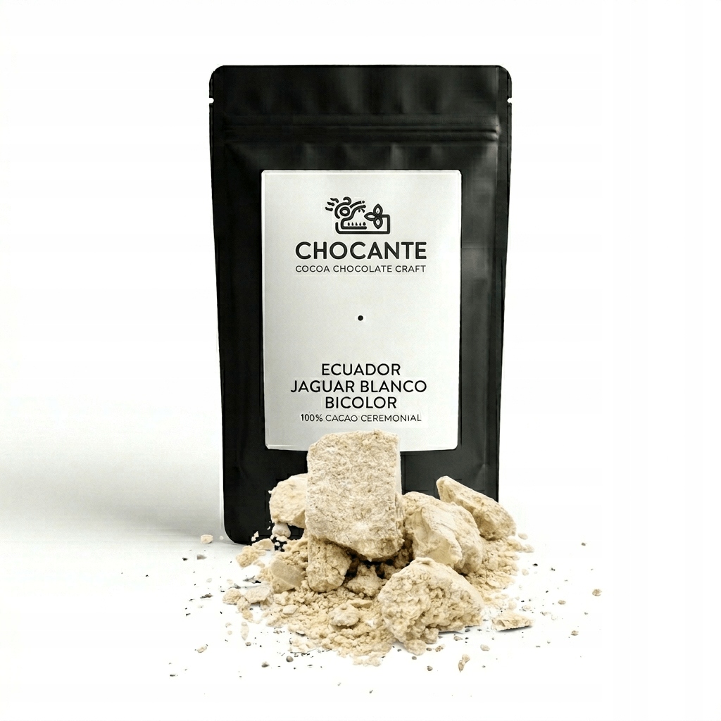 Kakao ceremonialne Ecuador Jaguar Blanco Bicolor 250 g Chocante
