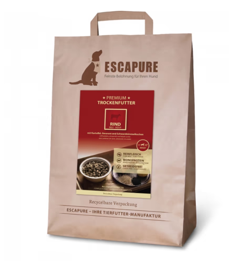 Levně Krmivo pro psy Pečené hovězí maso Escapure Premium Adult Rind 1,5 kg