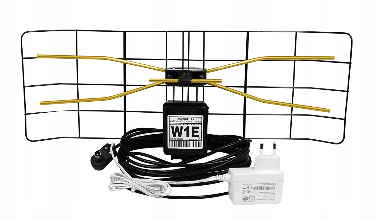 Nejvýkonnější Pokojová DVB-T2 Anténa MUX8 Tv Fm 4K W1E Spínaný Napájecí Zdroj