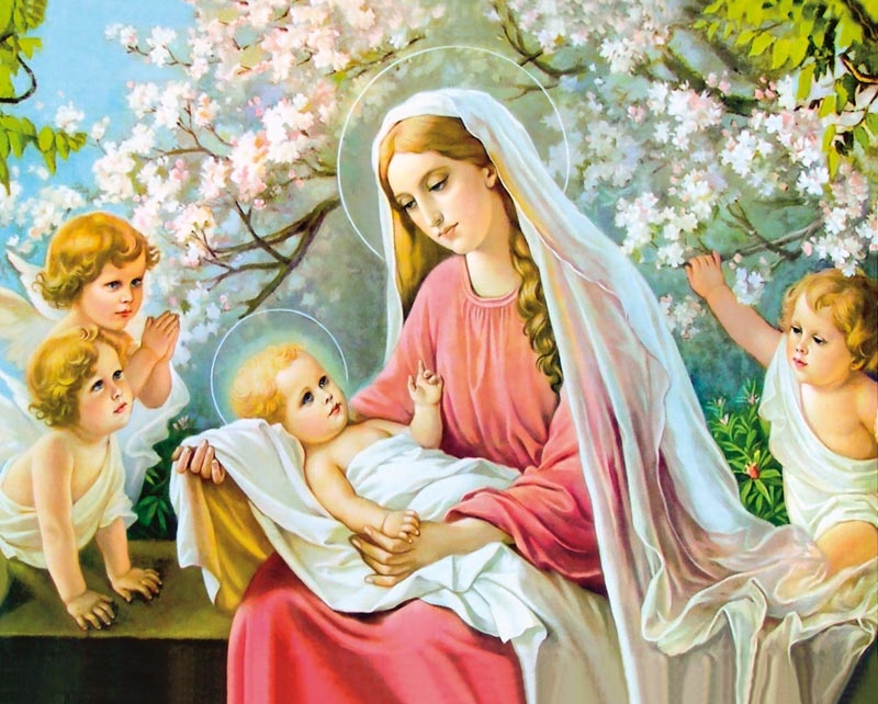 OBRAZ OBRAZEK MATKA BOŻA Z DZIECIĄTKIEM 25x20