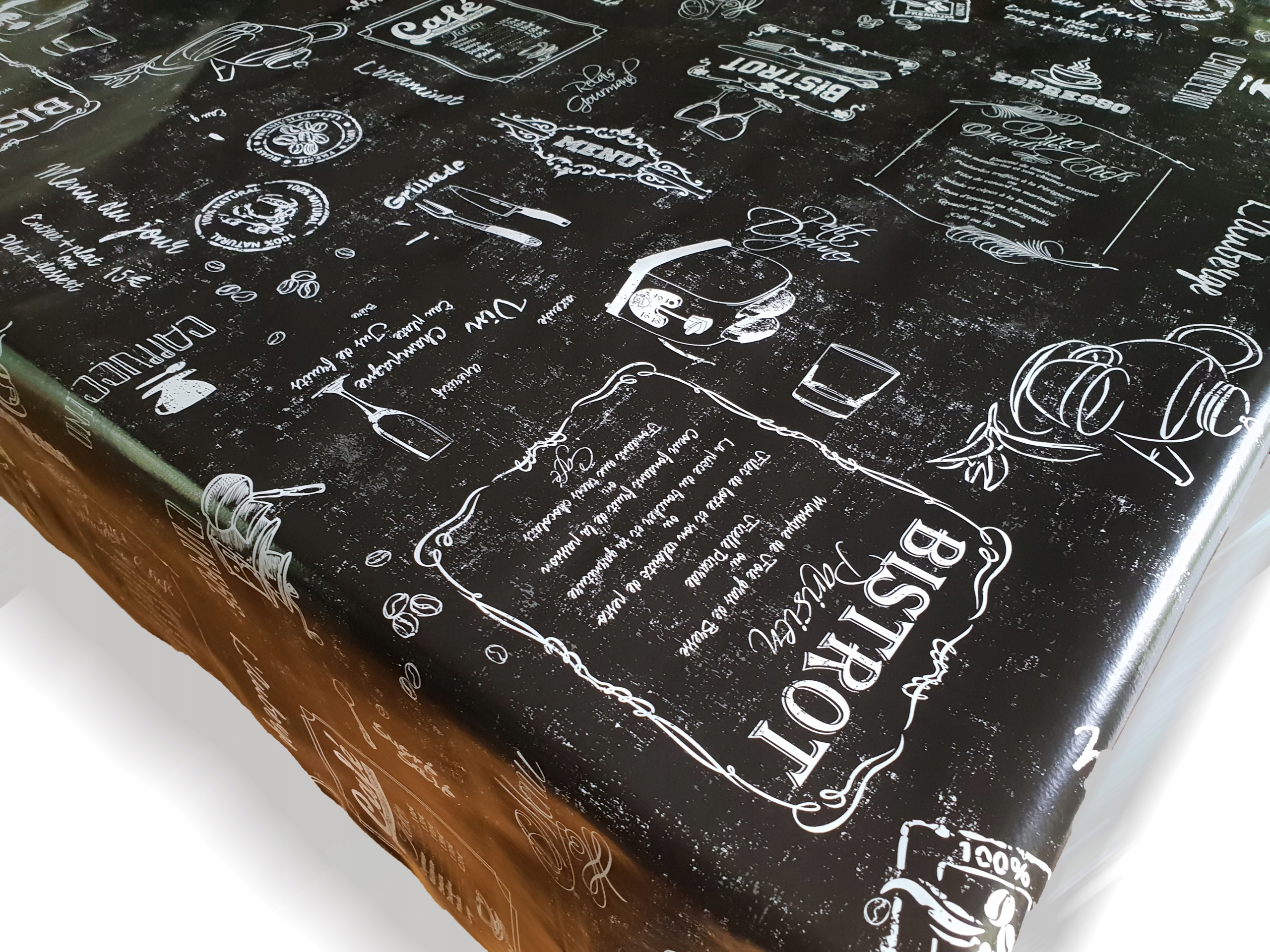 CERATA OBRUS CZARNY BISTRO COFFEE POLSKA 100x140