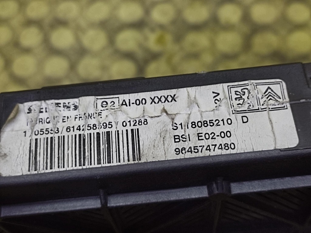 PEUGEOT 206 modul kasten BSI 9645747480