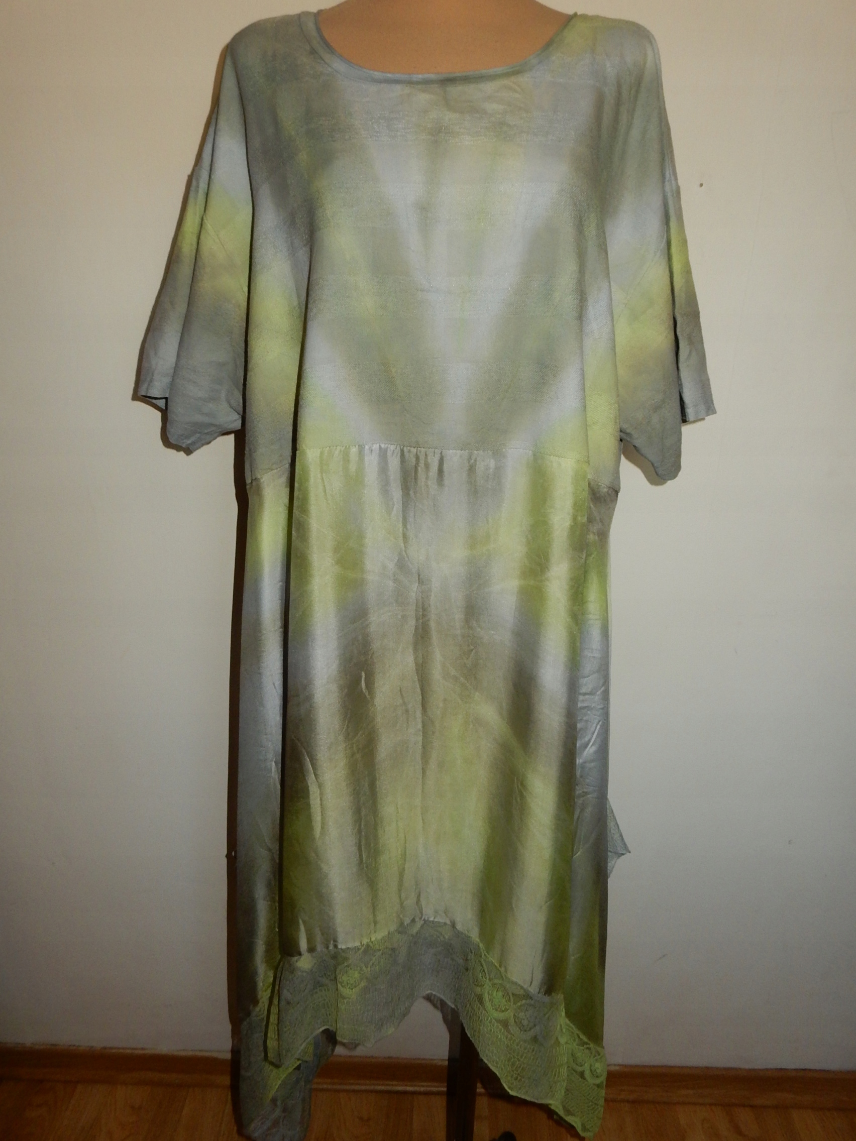 MADE IN ITALY nowa sukienka z jedwabiem r.54falek18 16278749423