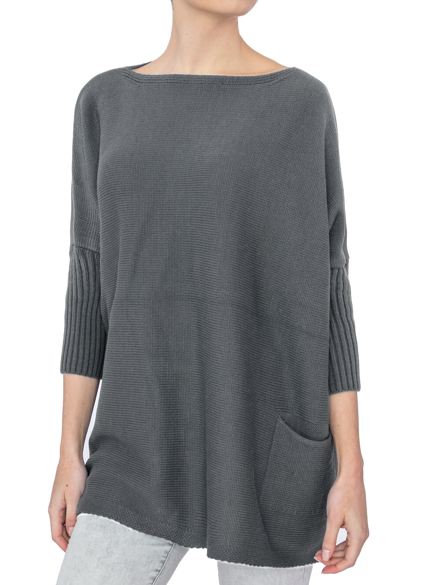 Velký svetr plus size oversize Nobis grafit