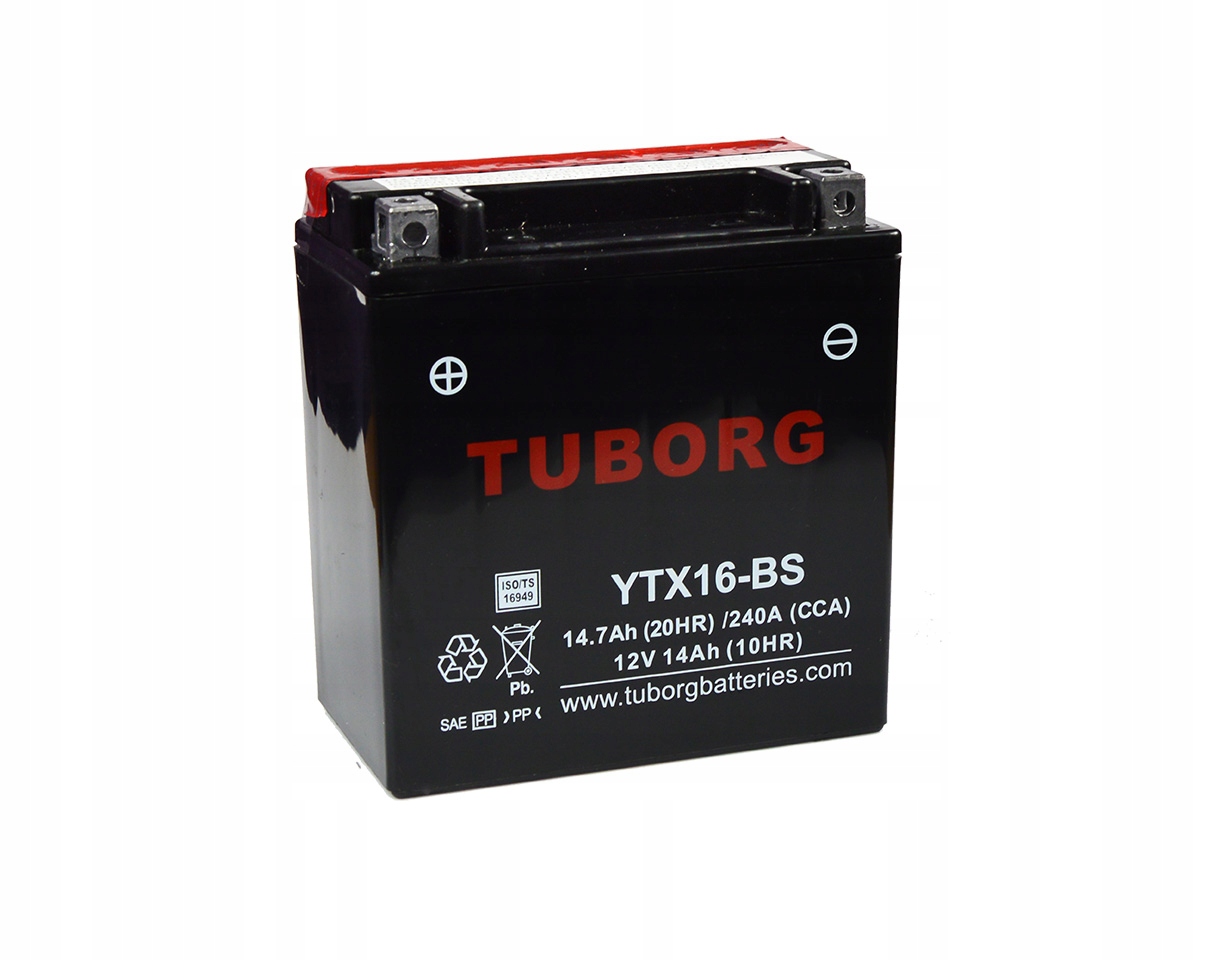 T-YTX16-BS - Аккумулятор для мотоцикла Tuborg YTX16-BS 14AH 240A