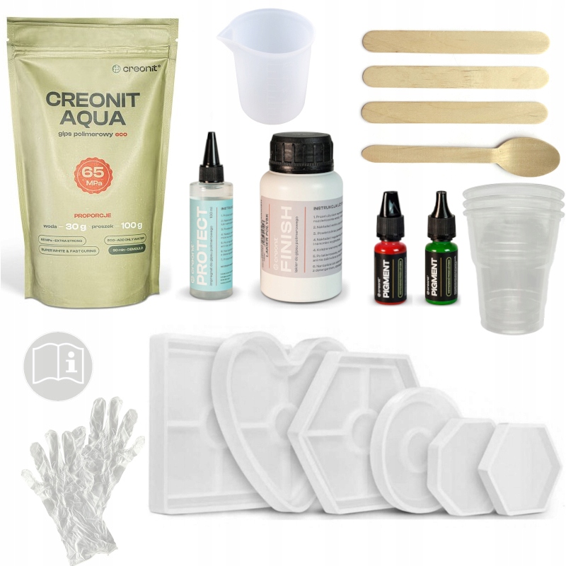 ZP-3 Startovací sada polymerační sádra, pigmenty, laky, 6 forem