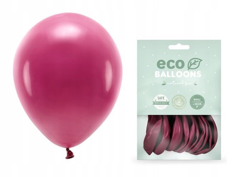 

Balony bordowe Eco na Urodziny 30cm pastelowe 10x