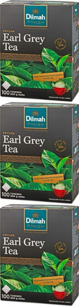 Herbata Earl Grey czarna w torebkach Dilmah 100szt x3