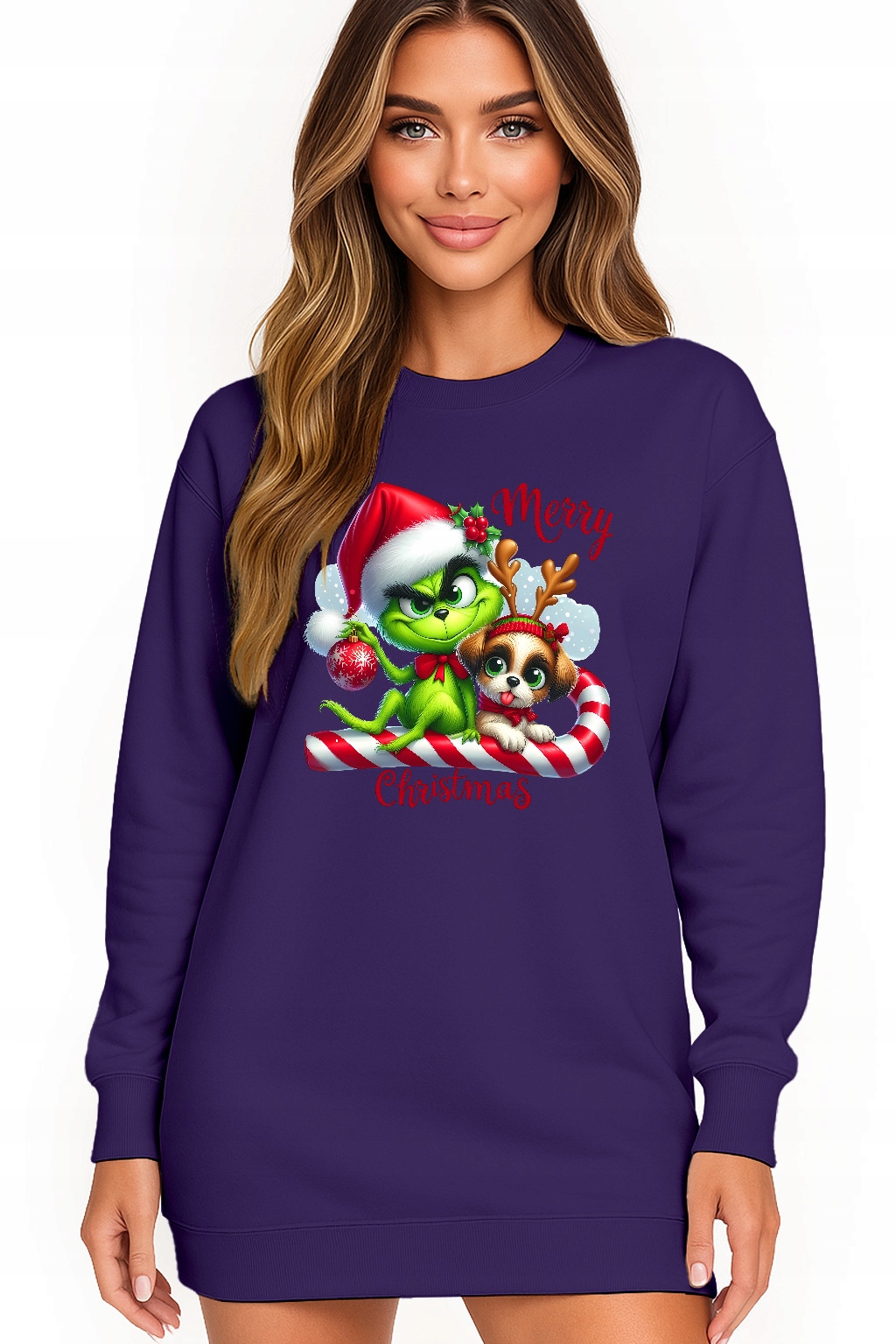 Mikina Vánoční Oversize Šaty Grinch Sob Dárek Vánoce XXL