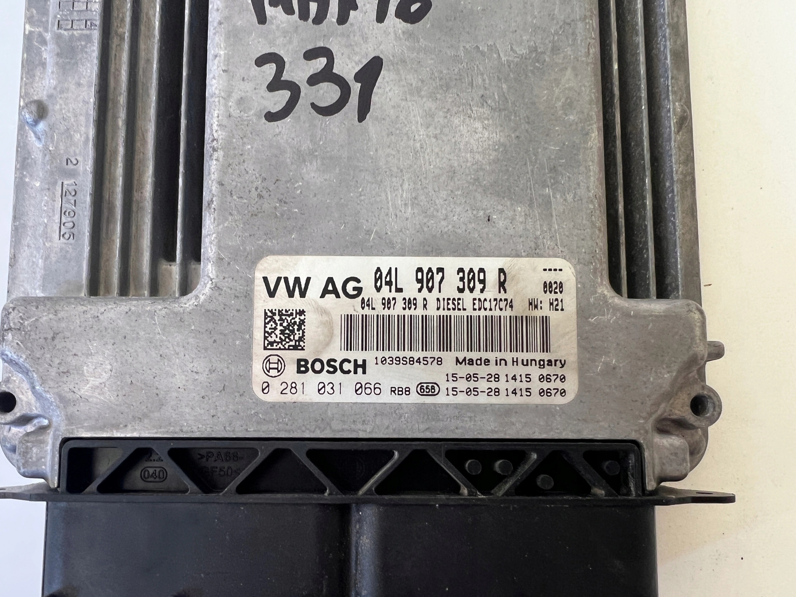 AUDI A3 1.6TDI 0281031066 04L907309R 1039S84578 Computer ECU