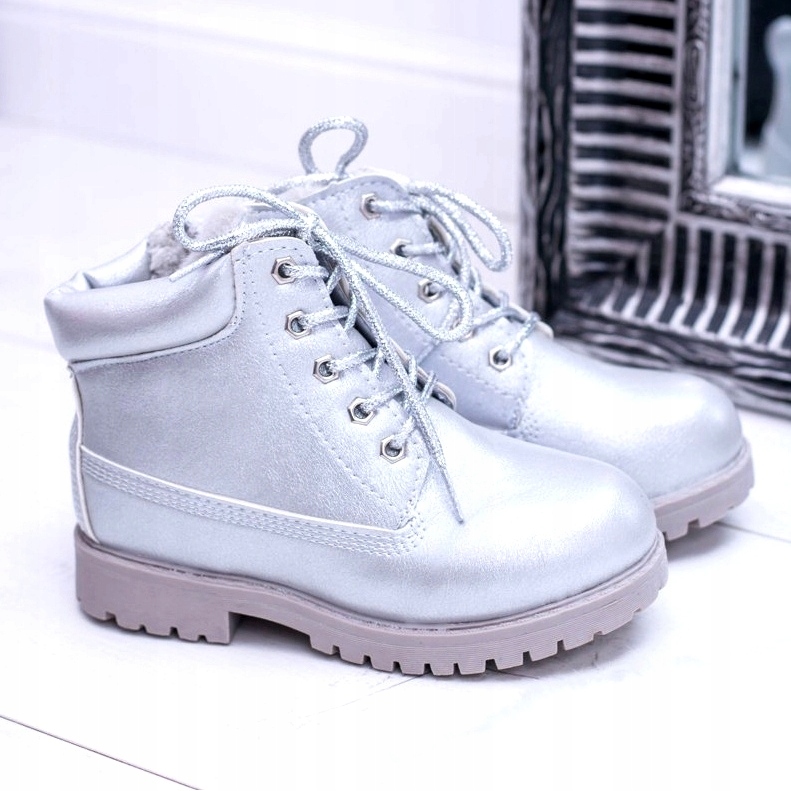 Dziecięce Ocieplane Srebrne Trapery r.30 Rozmiar (new) 30