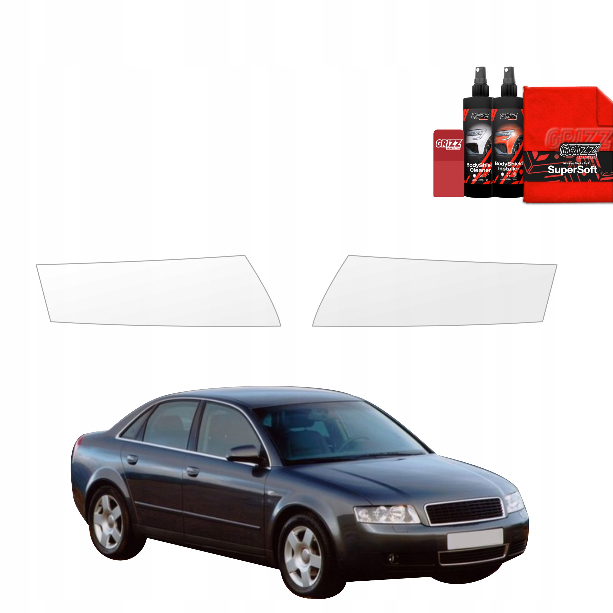 2v1 Fólie Ppf dýha na lampy pro Audi A4 B6 Sedan (2000-2006)