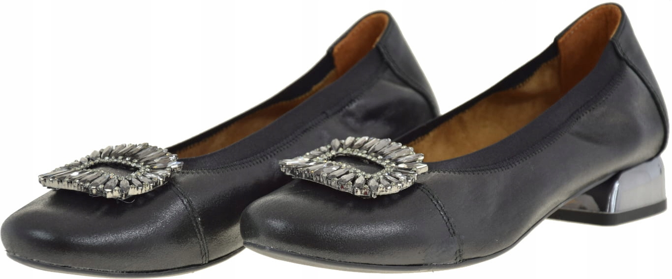 Exkluzivní Černé Baleríny Z Saténové Kůže 1441 36