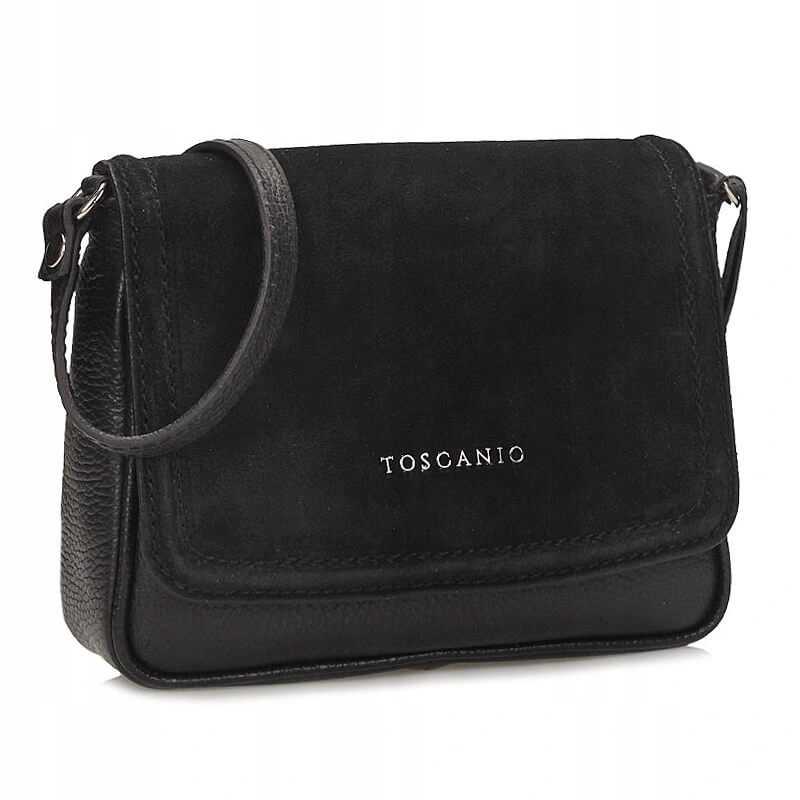 Dámská kabelka Toscanio F256 černá kožená italská kabelka přes rameno