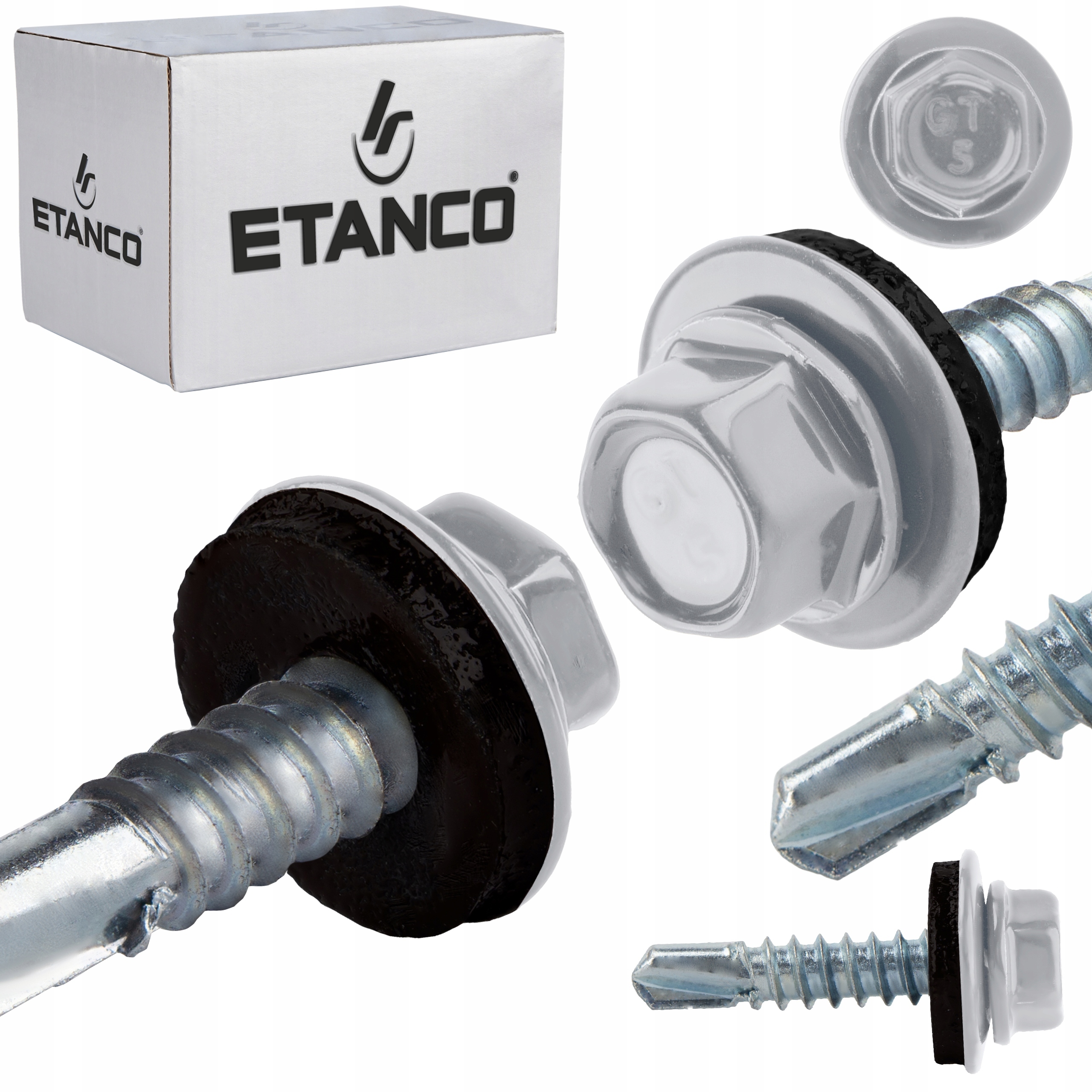 Samovrtné šrouby do kovu 5 mm 5,5 x 25 mm Ral 9006 250 ks Etanco GT5 Z14