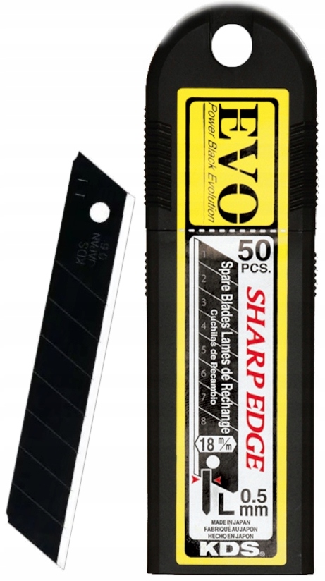 

Ostrza segmentowe 18mm Kds LB-50B Evo 50x Czarne