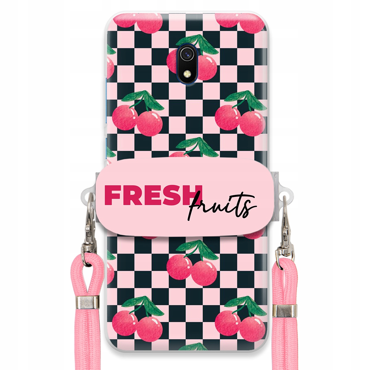 Puzdro pre Xiaomi Redmi 8A Crossbody vodítko držiak šachovnice Fresh Fruits