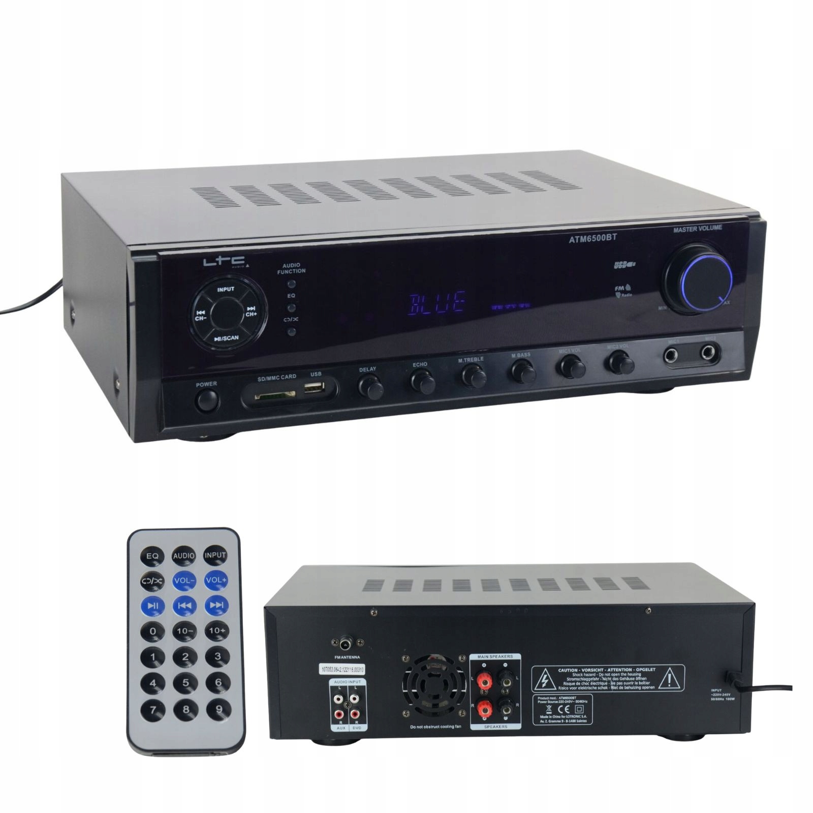 TLC Ltc PAA60USB Power Amplifier Hi-Fi DJ PA (USB SD MP3 Inputs, 2 X Microphone Inputs, 12V