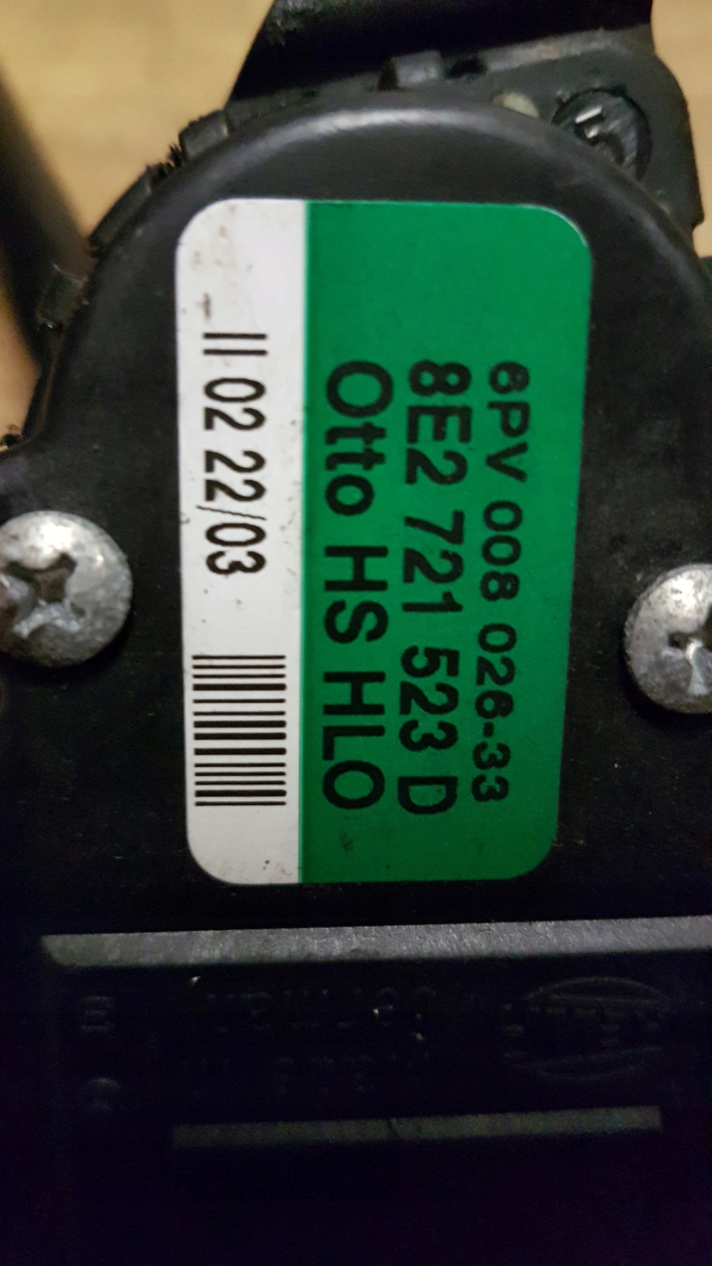 sensor potentiometer gas AUDI PASSAT 8E2721523D
