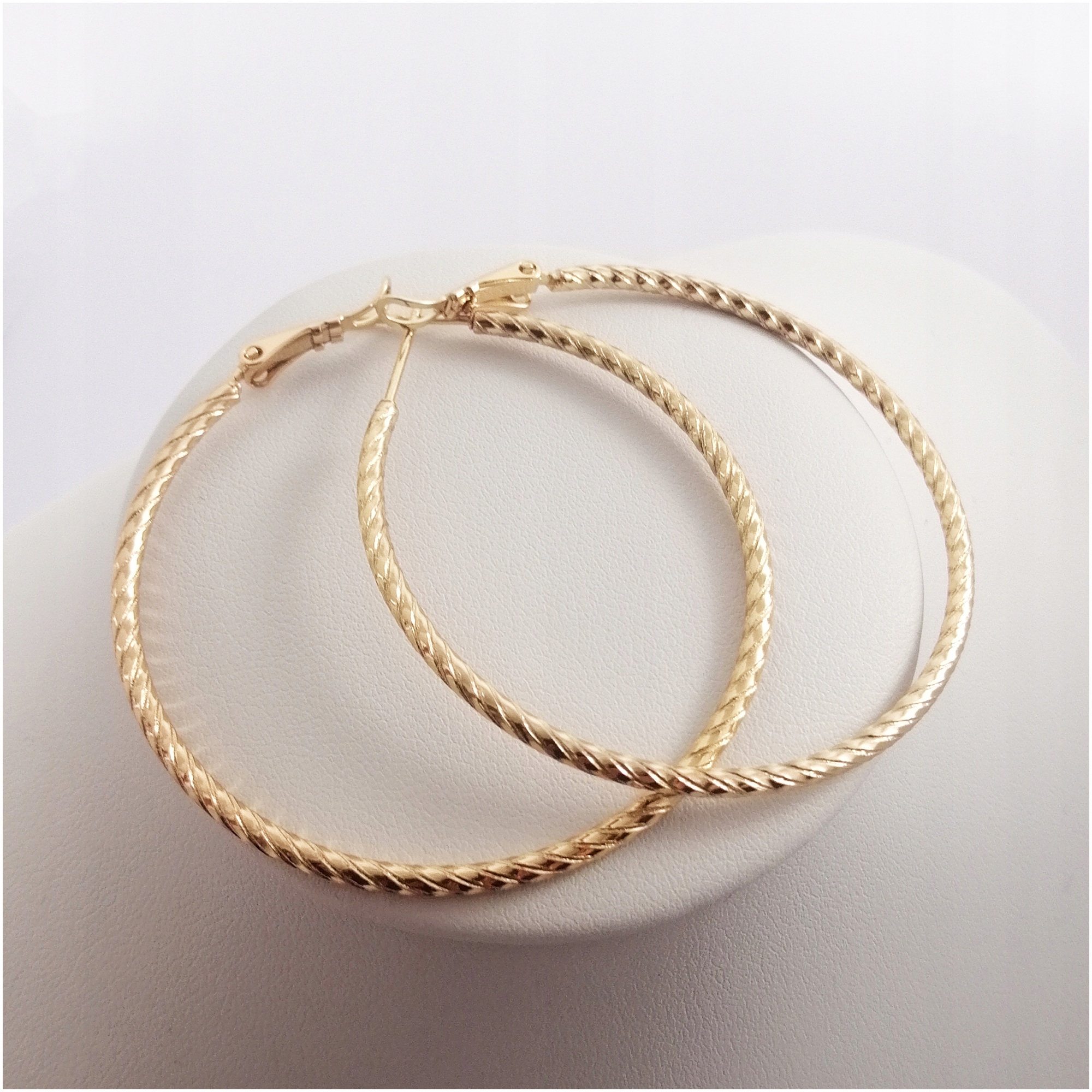 KOLCZYKI ZŁOTE DUŻE KOŁA 5 CM 18K STAL CHIRURGICZNA NA URODZINY IMIENINY Stan opakowania oryginalne