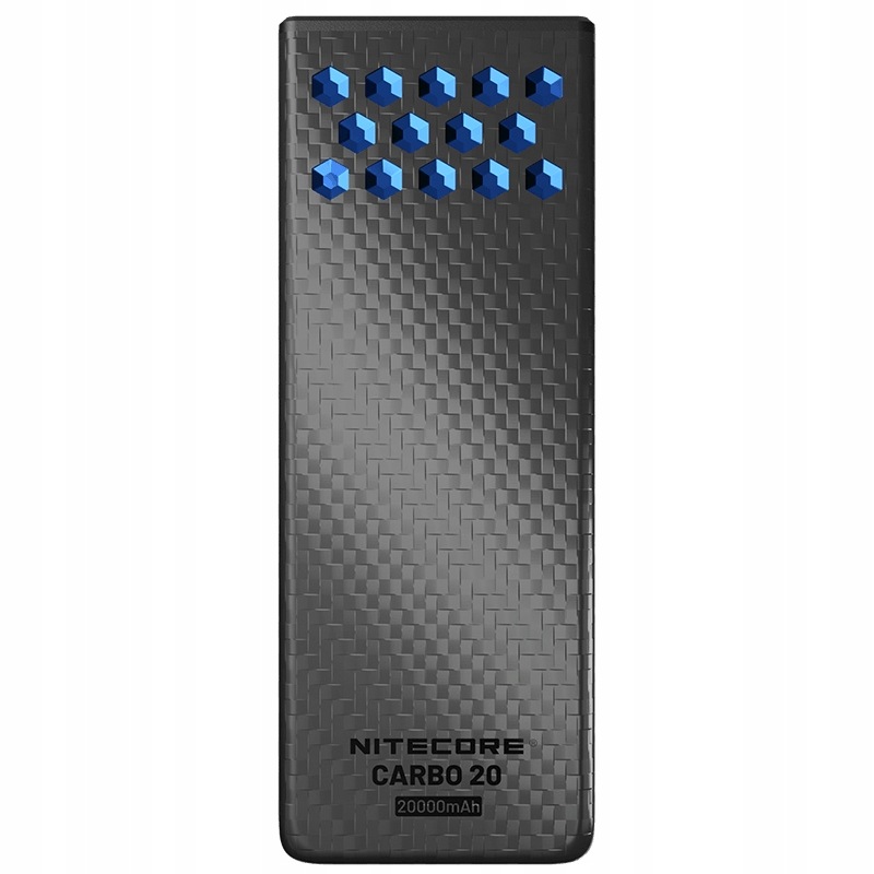Power Bank Nitecore Carbo 20 s Led a Qc 3.0, modrý, 20000 mAh