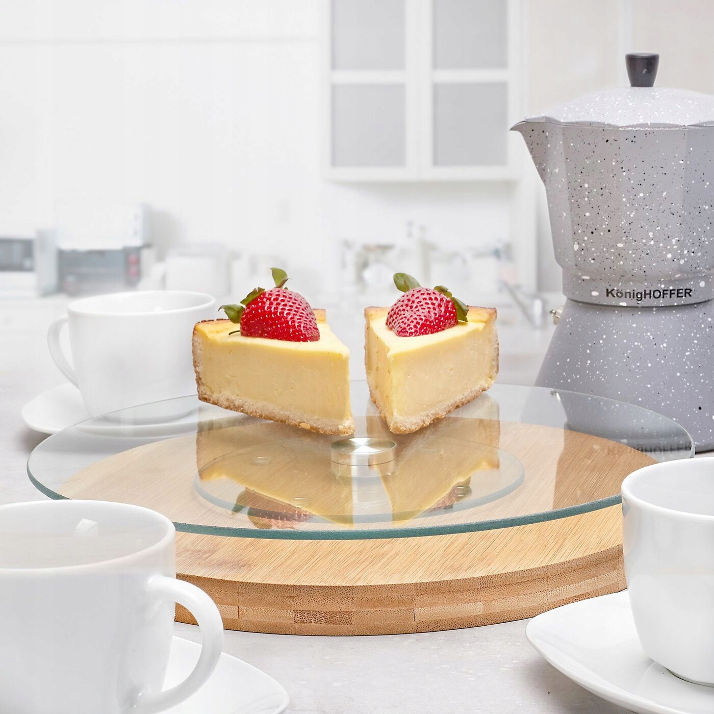 PATERA NA CIASTO obrotowa TORT niska szklana TADAR Stan opakowania oryginalne