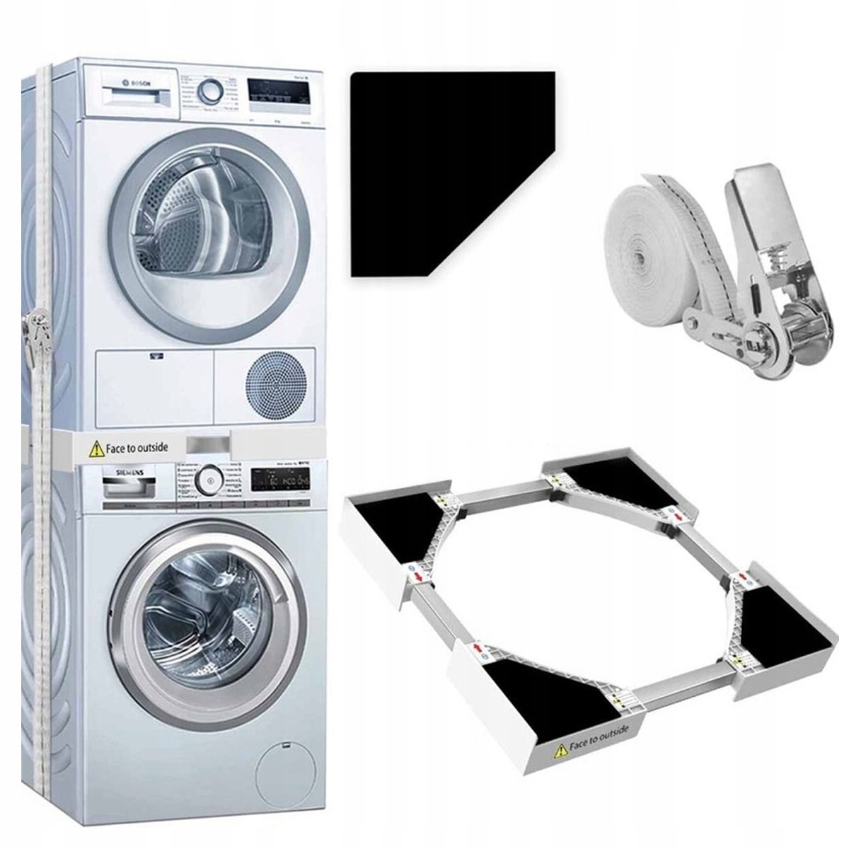 Łącznik Pralki Suszarki Uniwersalny Szerokość 46-72cm Antywibracyjna Pas