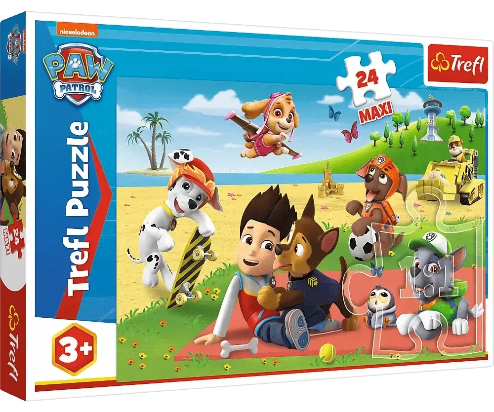 PUZZLE 24 MAXI UKŁADANKA DLA DZIECI PSI PATROL PAW PIESKI DUŻE EL 3+ TREFL EAN (GTIN) 5900511143461