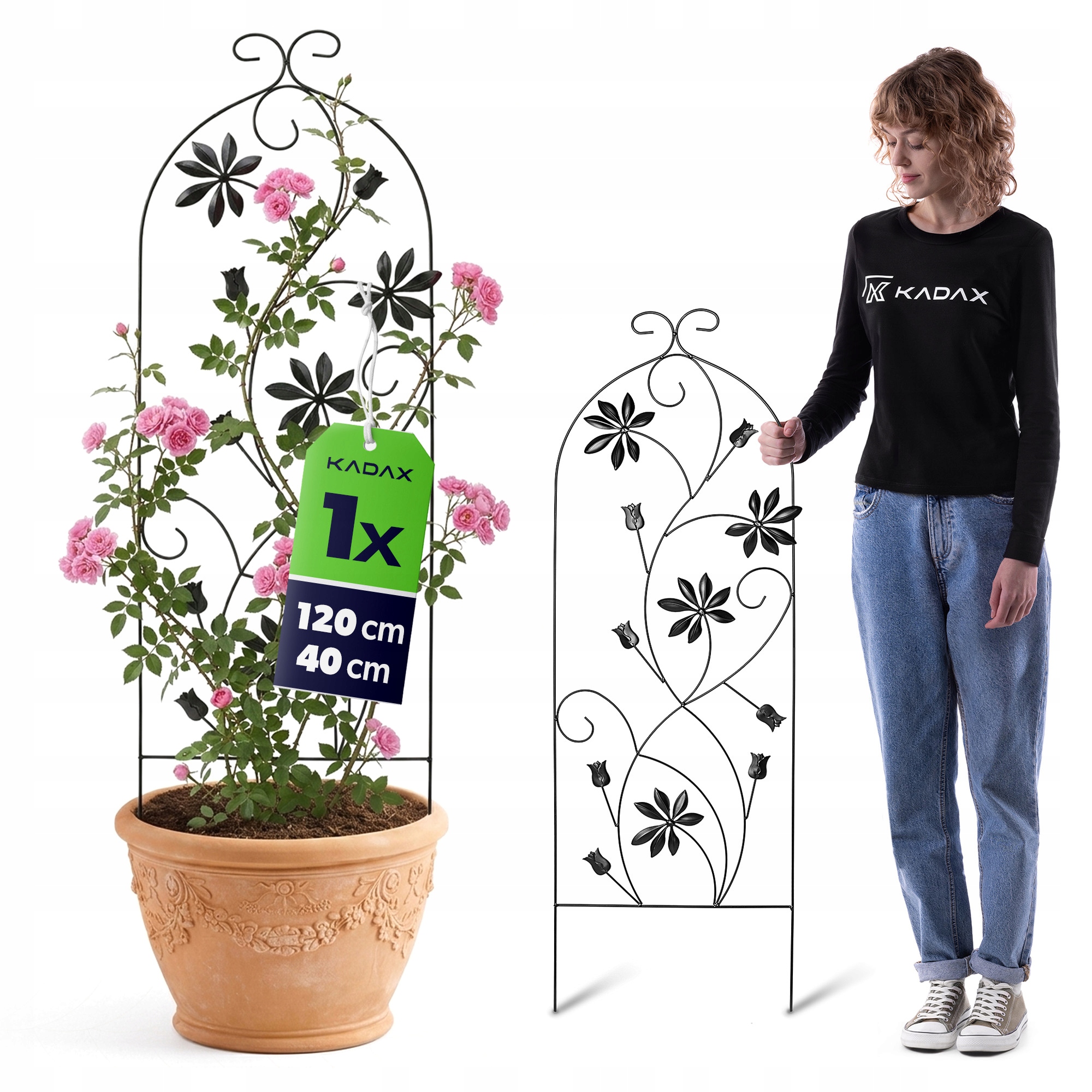 PODPORA DO ROŚLIN 120cm PODPÓRKA RÓŻ KWIATÓW PNĄCYCH METALOWA MOCNA