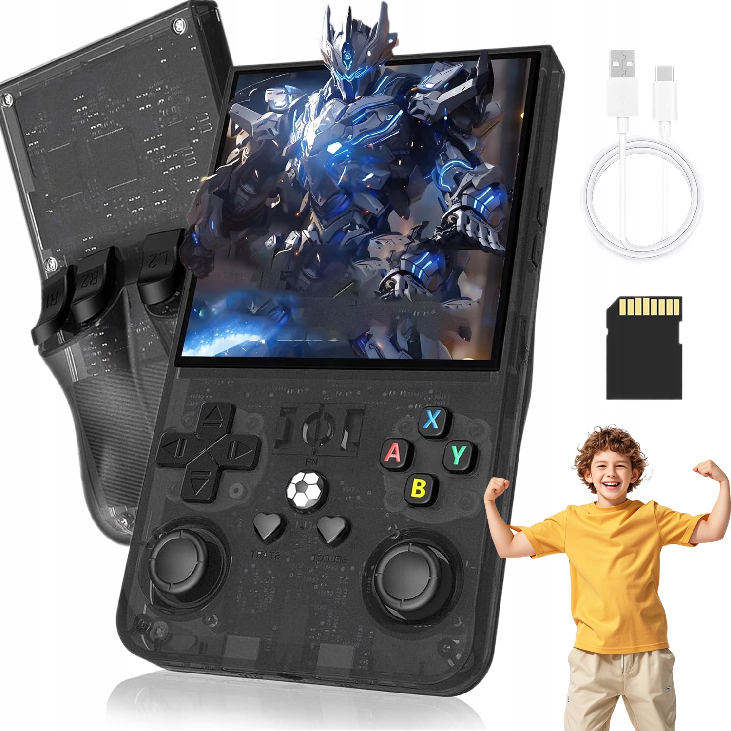 Przenośna Mobilna Konsola Do Gier Retro 18000 Gry 64GB Czarna
