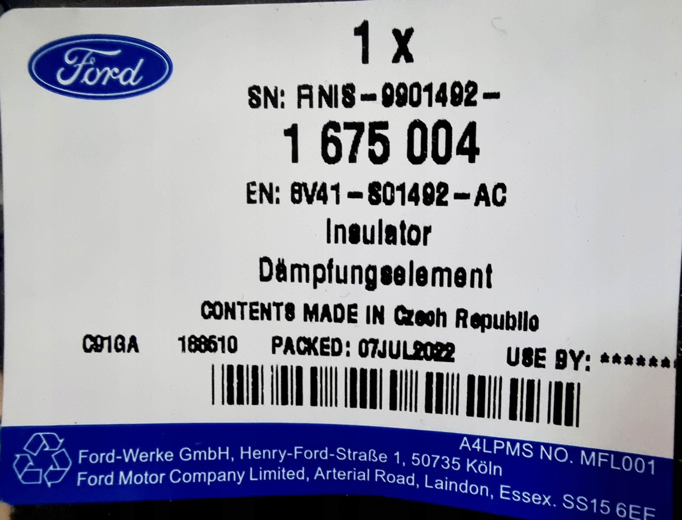 WYGŁUSZENIE PODSZYBIA KUGA 2008-2012 - 1675004 Producent części Ford OE