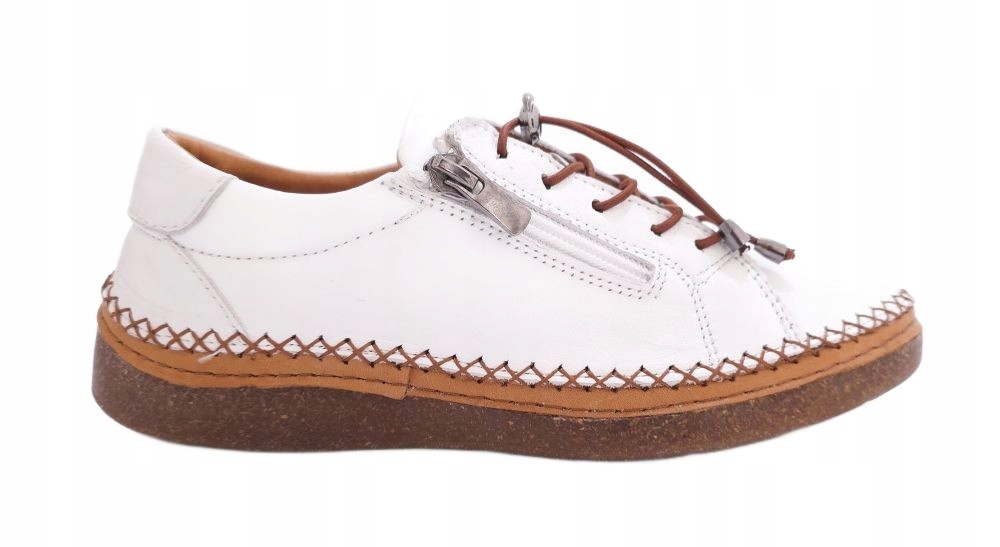 Bílé dámské polobotky z hladké kůže Loretta Vitale 8207 r40