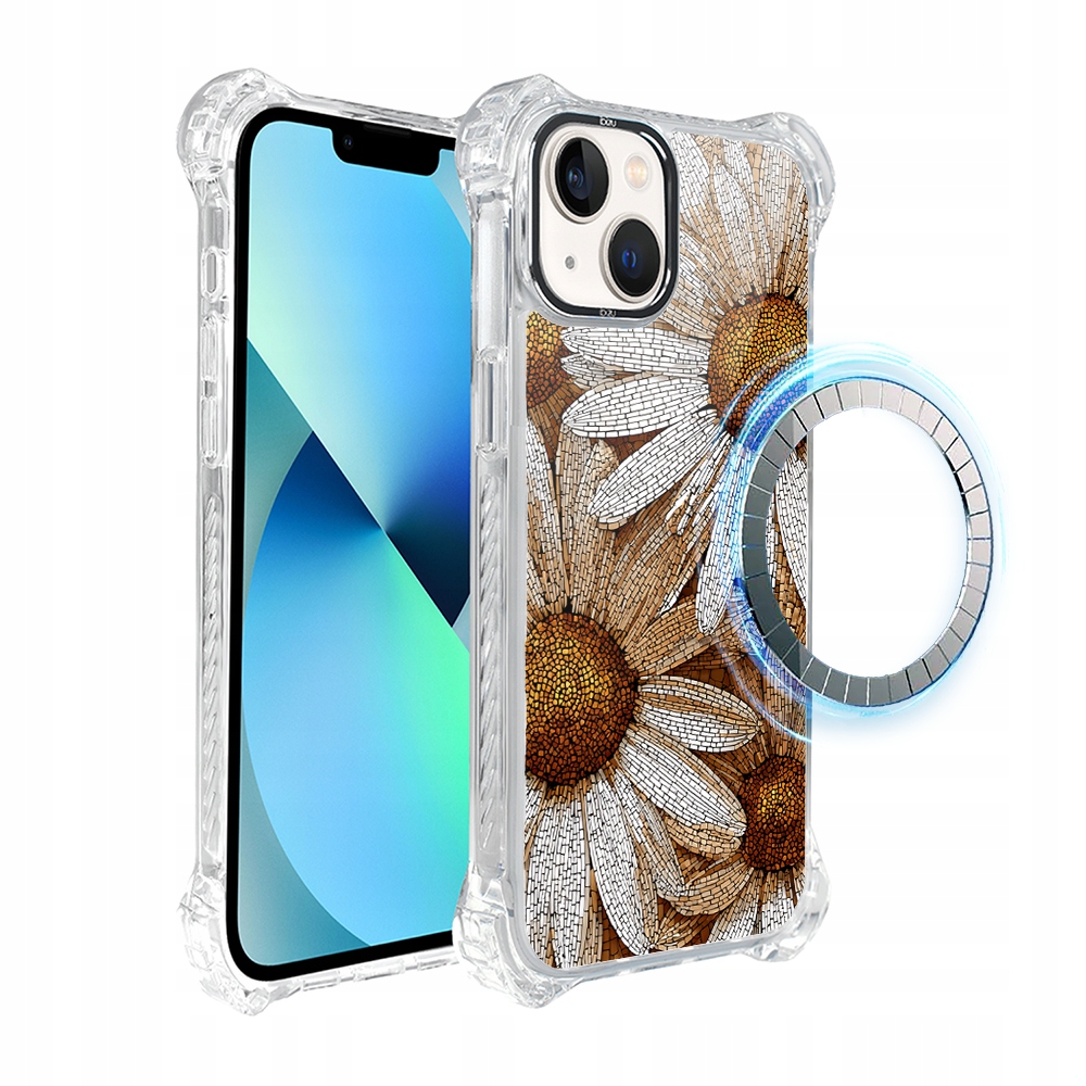 Pouzdro pro iPhone 13 Ibizu DropGuard Ultra s MagSafe, heřmánková mozaika