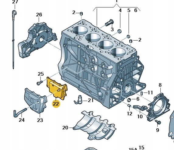ODDZIELACZ OLEJU 04E103464AM ORYGINALNY Producent części Volkswagen OE