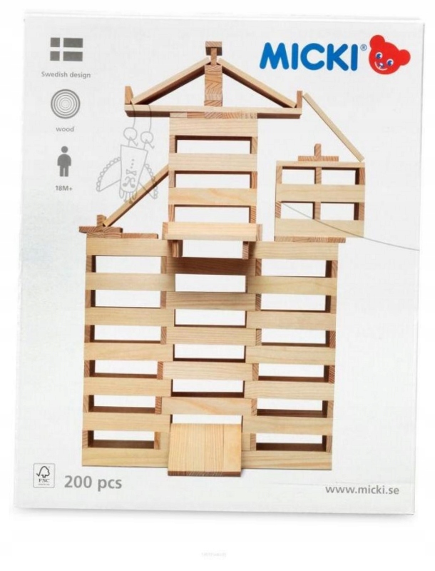 Klocki drewniane 200szt